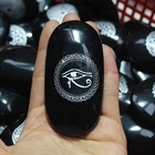 Natural Crystal For Reiki Healing 7 Chakra Crystal Stone Obsidian With Engraved Chakra Symbol Tumbles