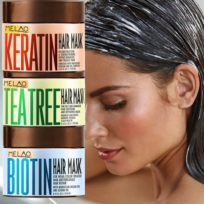 Keratin Biotin Deep Conditioning Treatment Hair Repair Argan Oil Collagen Hair Mask Essence Tea Tree Dry Damage Hair Deep Repair