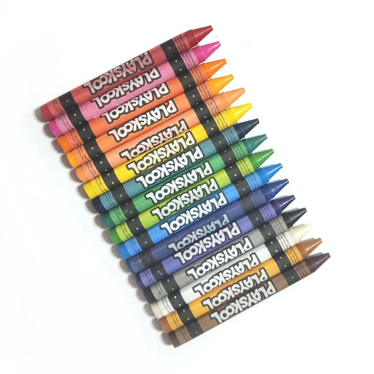 Promotional Non Toxic Washable 16 Pack Mini Crayons Stationery Wax Crayon Set for Kids Drawing