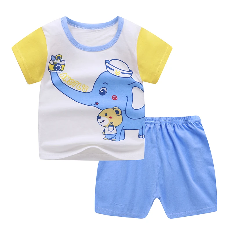 High Quality Hot Sale Baby Boys Clothing Sets Kids Clothing  short sleeve Clothes Cartoon Casual Cotton suit