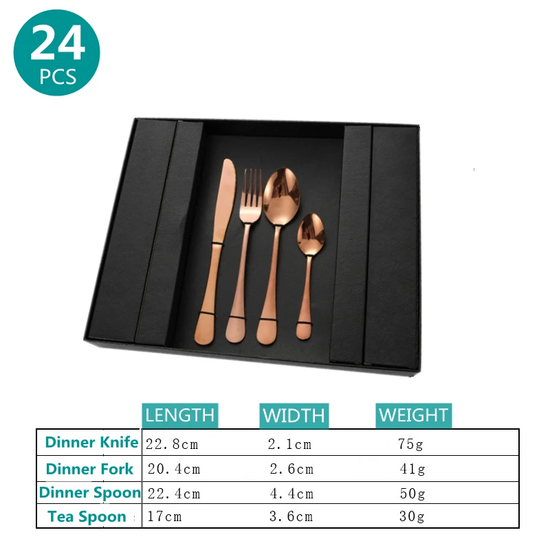 CLASSIC 24 PCS Stainless Steel Flatware Cutlery Set Wholesale Customized Party Gifts Tableware for Dinner