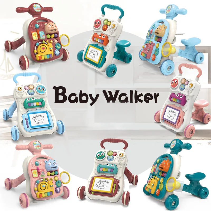 los andadores Baby-Walker Adjustable 3 In 1 Kids Toddler Activity Learning Walker For Baby Girl Boy