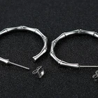 Earrings Hoop Earrings Personalized Bamboo Name Earrings Custom Silver Bamboo Name Earrings Hoop Earrings