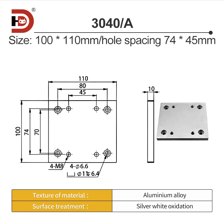 Aluminum Profile Universal Bottom Plate 3030/4040 square Connection Plate Aluminum Processing Caster Foot Cup Accessories manufacture