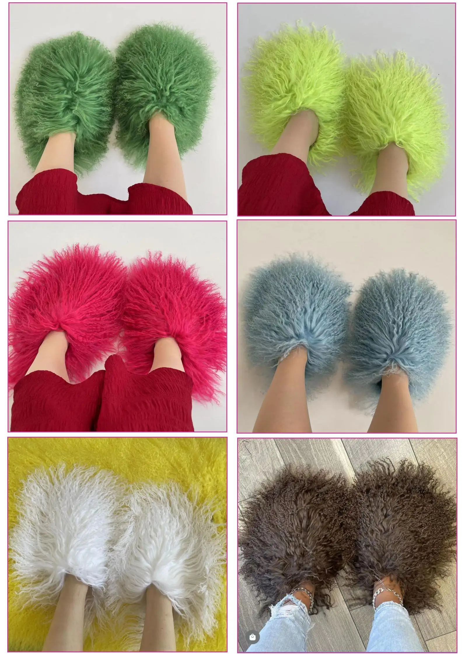 Fashion Woman Winter Lamb Skin Boots Long Hair Faux Mongolian Sheep Fur Boots Cover