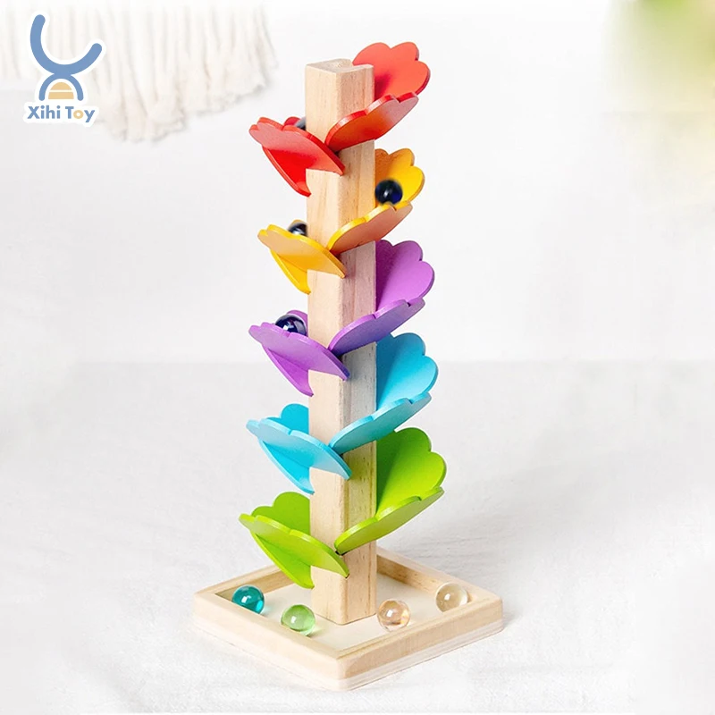 wooden marble drop toy