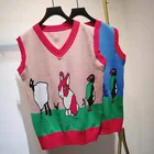 Women Vest Sweater Vest Women New Fashion Wholesale Tops Sleeveless Printing Casual Custom Knit Women Sweater Vest