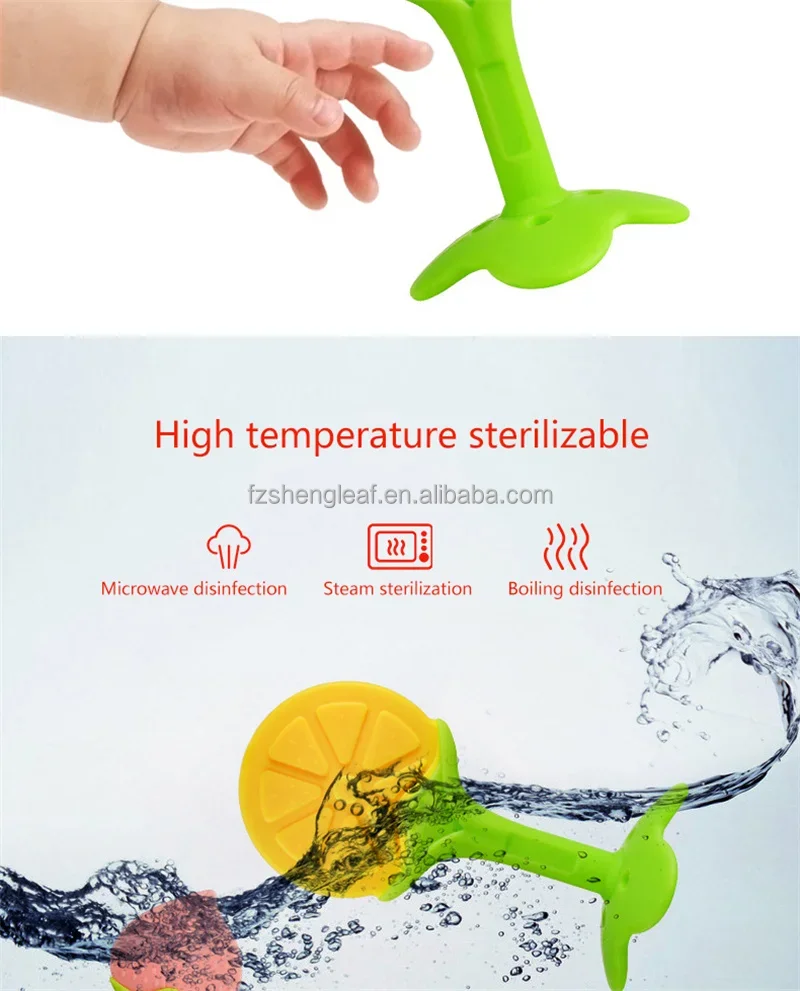 product bpa free food grade custom fruit sucking chew baby toy silicone silicon animals pacifier teething teether for newborn gift-3