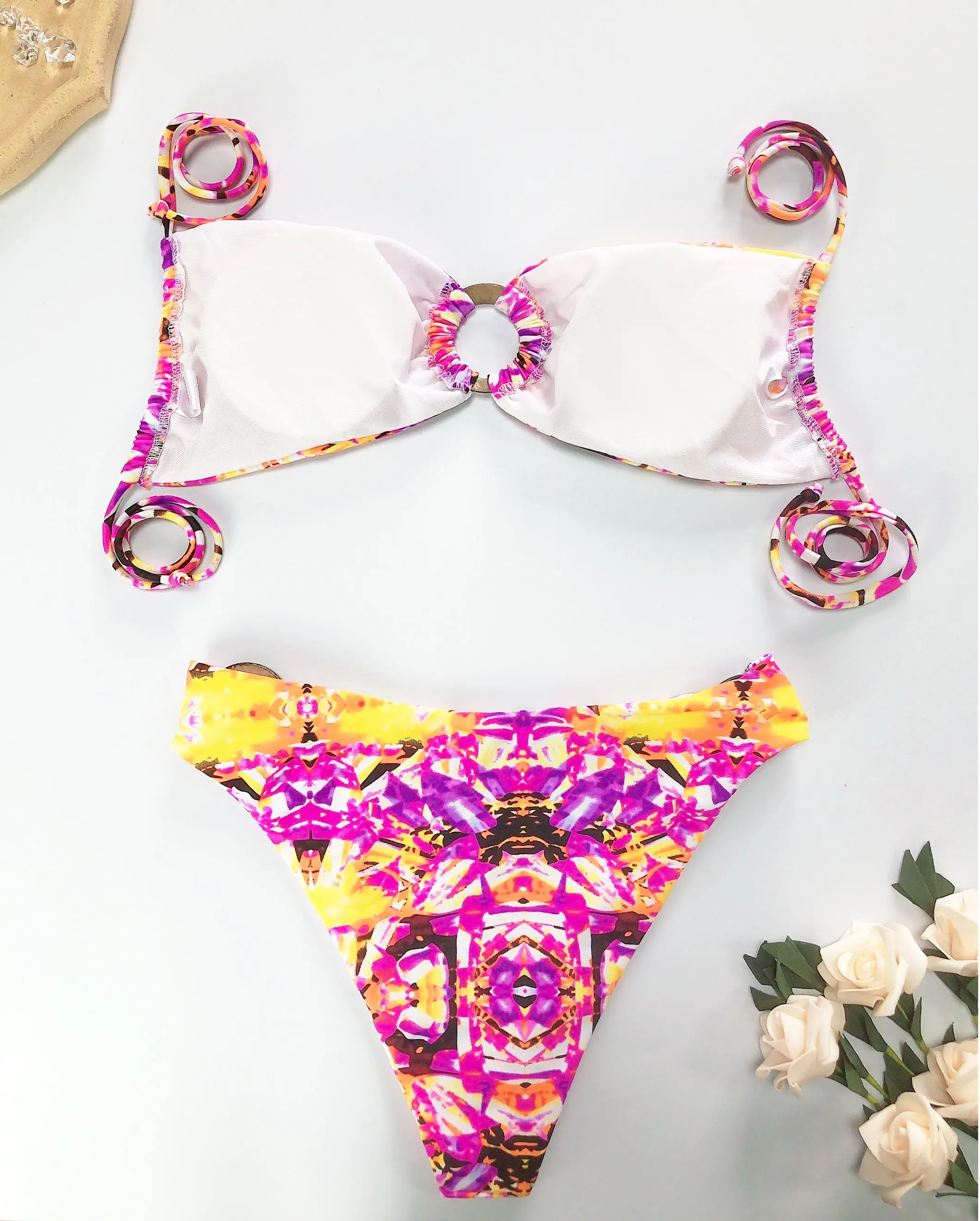 Custom Luxury Fresh Bikini Simple Fashion Pattern Coconut Rings