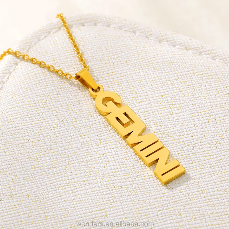 Gemini Zodiac Sign Necklace Pendant 
