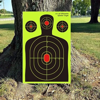 Ready To Ship 12X18 Inch Shooting Targets Easily See Your Shots Burst Bright Fluorescent Yellow Upon Impact Splatter Targets