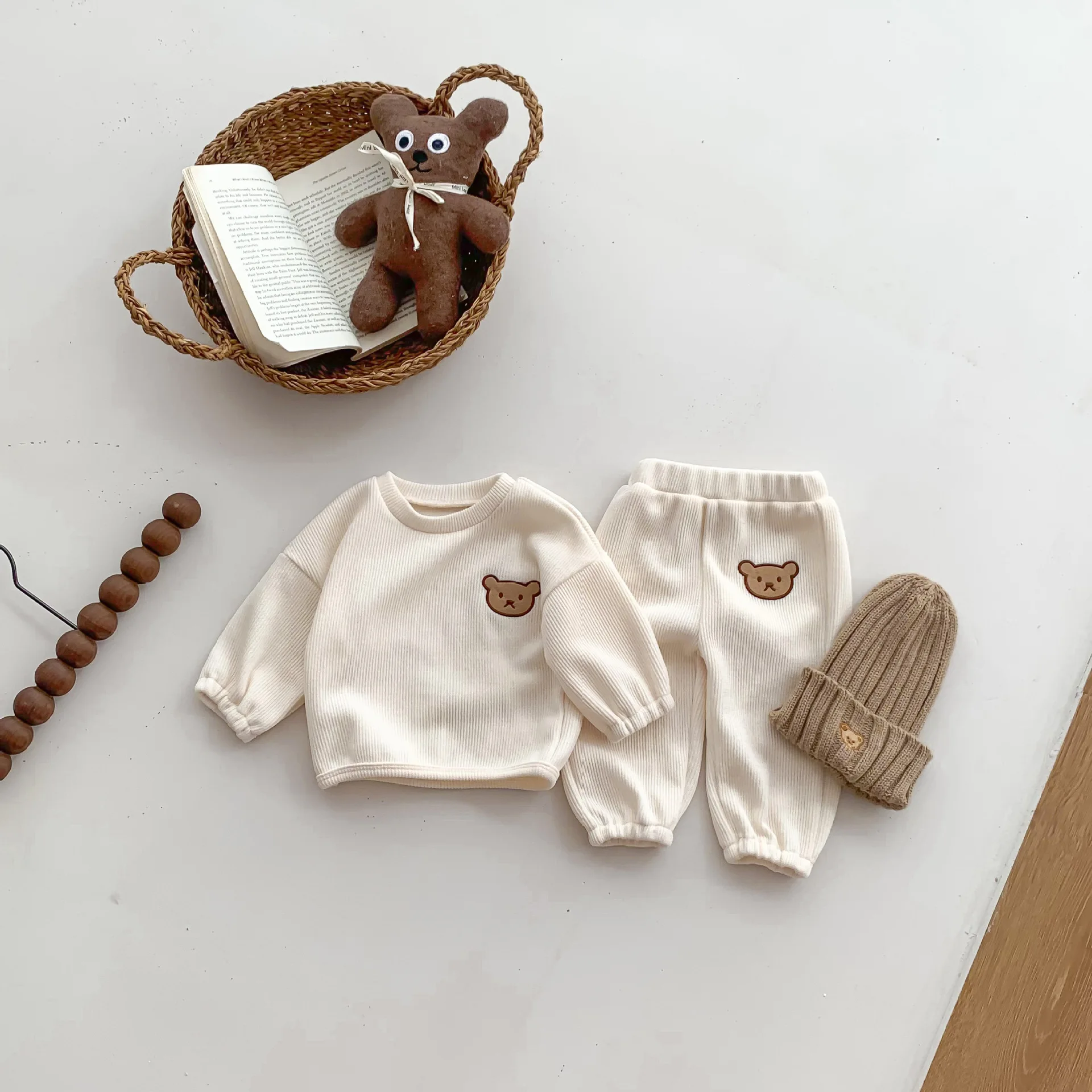 New Autumn Baby Clothes Set Infant Cartoon Bear Hoodie+Pants Boys Outwear 2PCS