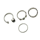 Ring Ins Cold Wind Open Hollow Geometric Ring 4 Piece Set Retro Index Finger Ring Jewelry For Female