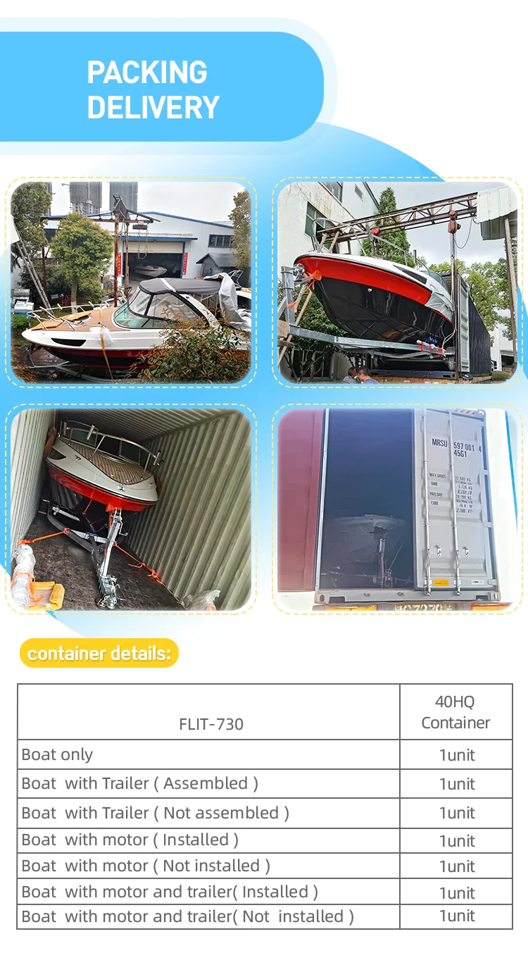 7.3m Durable Fiberglass Boat Small Luxury Yacht Fishing Boat Small Passenger Yacht