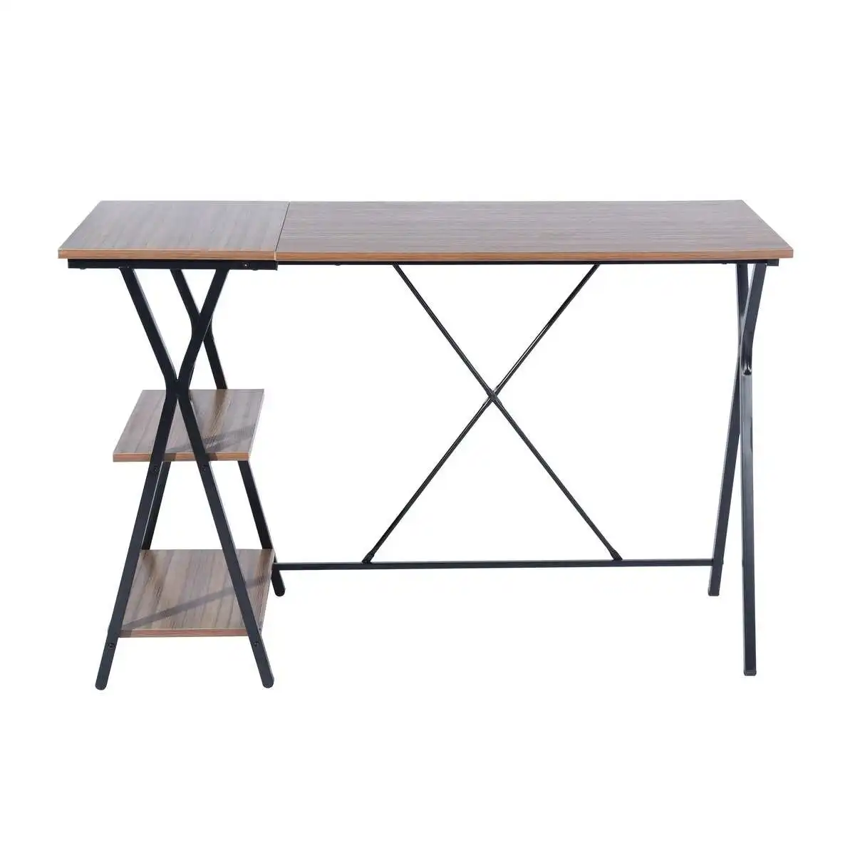 Modern Home Office Furniture Portable Black Computer Table With Black Metal Frame