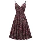 Hot Selling Plaid Floral Women Accentuate Figure Stylish Sexy Long Off-shoulder Dress