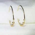 Earring Gem New Creative Small Diamonds C-shaped Hoop Earring Glass Gem Jewelry