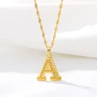 Hot Selling Personalized Stainless Steel Women Initial Pendant Necklace Women A-Z Letter Pendant Necklace