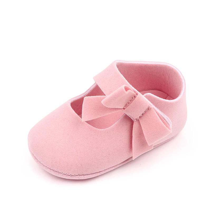 Baby Girls Solid Color Bow Line with 0-1 Year Old Infants Soft Soled Princess Walking Shoes factory
