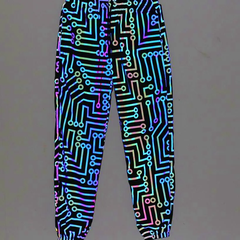 rainbow reflective joggers