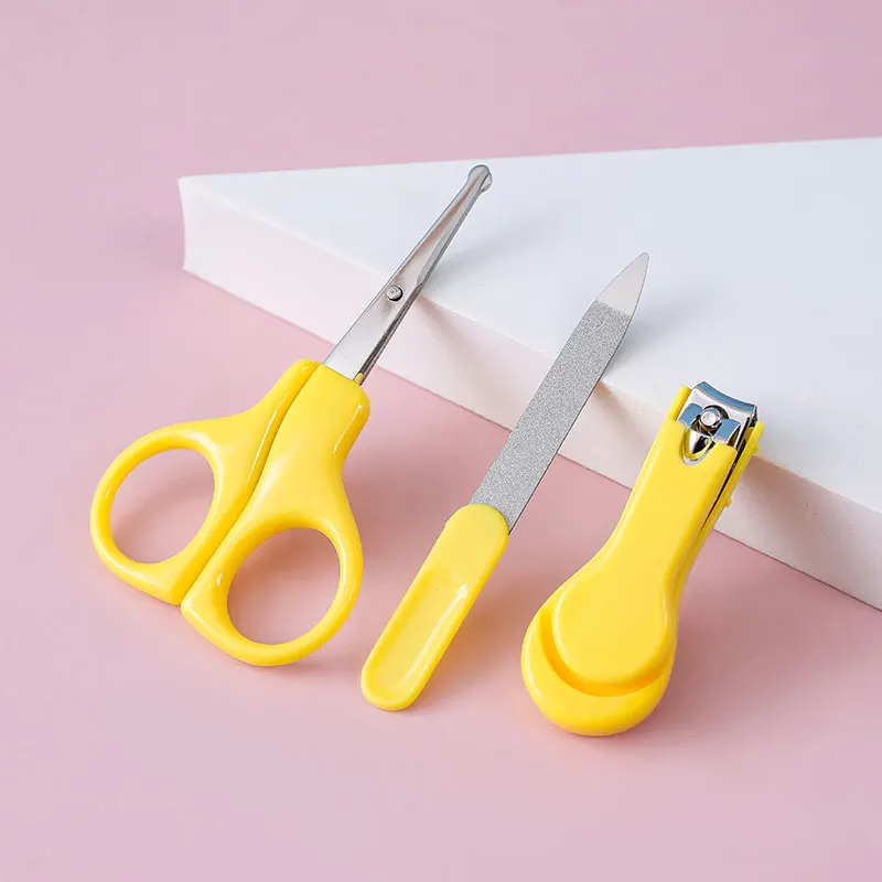 Hot Sale 3pcs Baby Grooming Kit Nail Clippers Scissors Nail File Tweezer Set