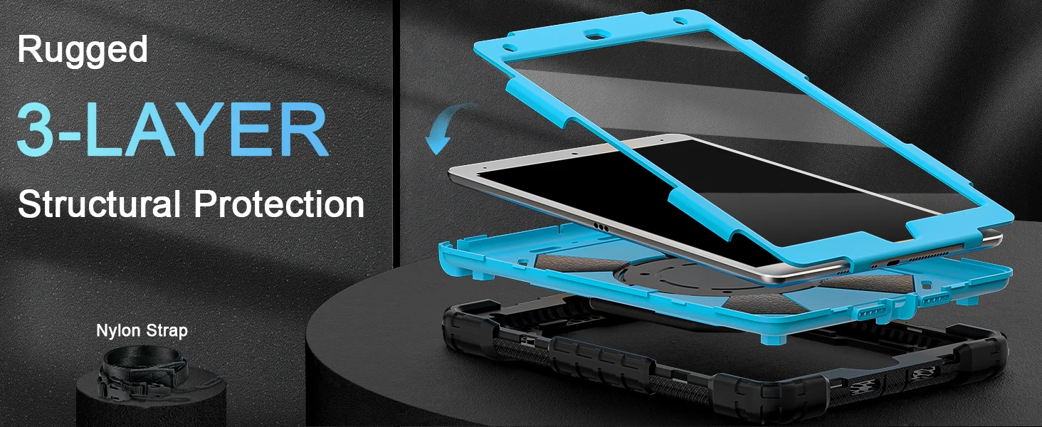 product protective case with screen protector pen holder 360 rotating stand for apple 9th generation for ipad 102 inch-10