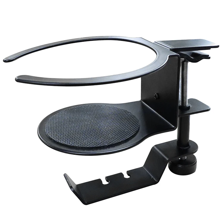 PC Gaming Office Headphone Hook Desk Stand Under Table Clamp Hanger Mount Built in Organizer Foldable Headset Holder