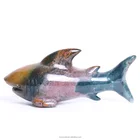 Carving Wholesale Natural Ocean Jasper Crystal Carving Shark For Home Decoration