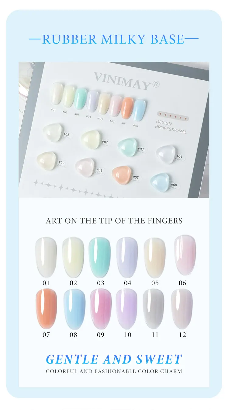 product vinimay rubber milky base gel nail polish 2 in 1 camouflage macaron color gel polish set 12 color thickening uv gel for nail art-2