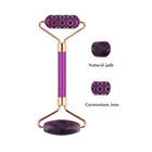 Jade FULI In Stock Low Price Wholesale Face Lift Body Anti Aging Natural Nephrite Pink Face Jade Roller With Logo