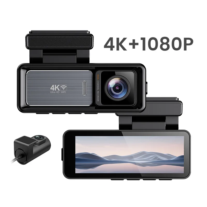 Manufacturer MINI Dual Lens Wifi Gps Dash Camera Front and Inside Car Black Box Dual 4k Dashcam Car Dvr Car Camera 4k Dash Cam