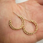 Hoop Hoop Earrings Woman Women Simple Round Hoop C Shape Stud Earrings