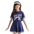 Suit Kid Summer Casual Sports Skirt 2 Piece Suit Baby Letter Printing Black Kid Baby Girls' Clothing Sets