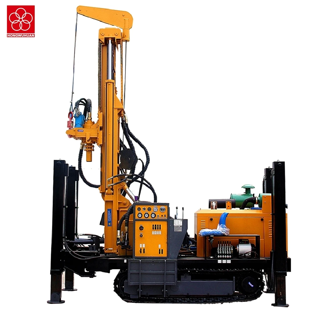 Hongwuhuan HWH260 Steel Crawler Rubber Crawler Drilling Equipment 300M Depth Well drill