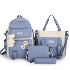 School Bags 2021 4 Pcs High Quality Adult Fashion High School Backpack Bags For Girls For School Colleges