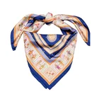 Custom Silk Scarf Print Satin Scarf Johnin Custom Soft Satin New Fashion Big Square Logo Printed Satin Silk Scarf