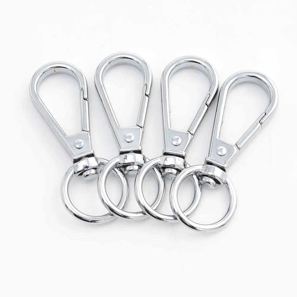 Handmade Stainless steel Key Chain Holder with Ring keychains spring snap hook 