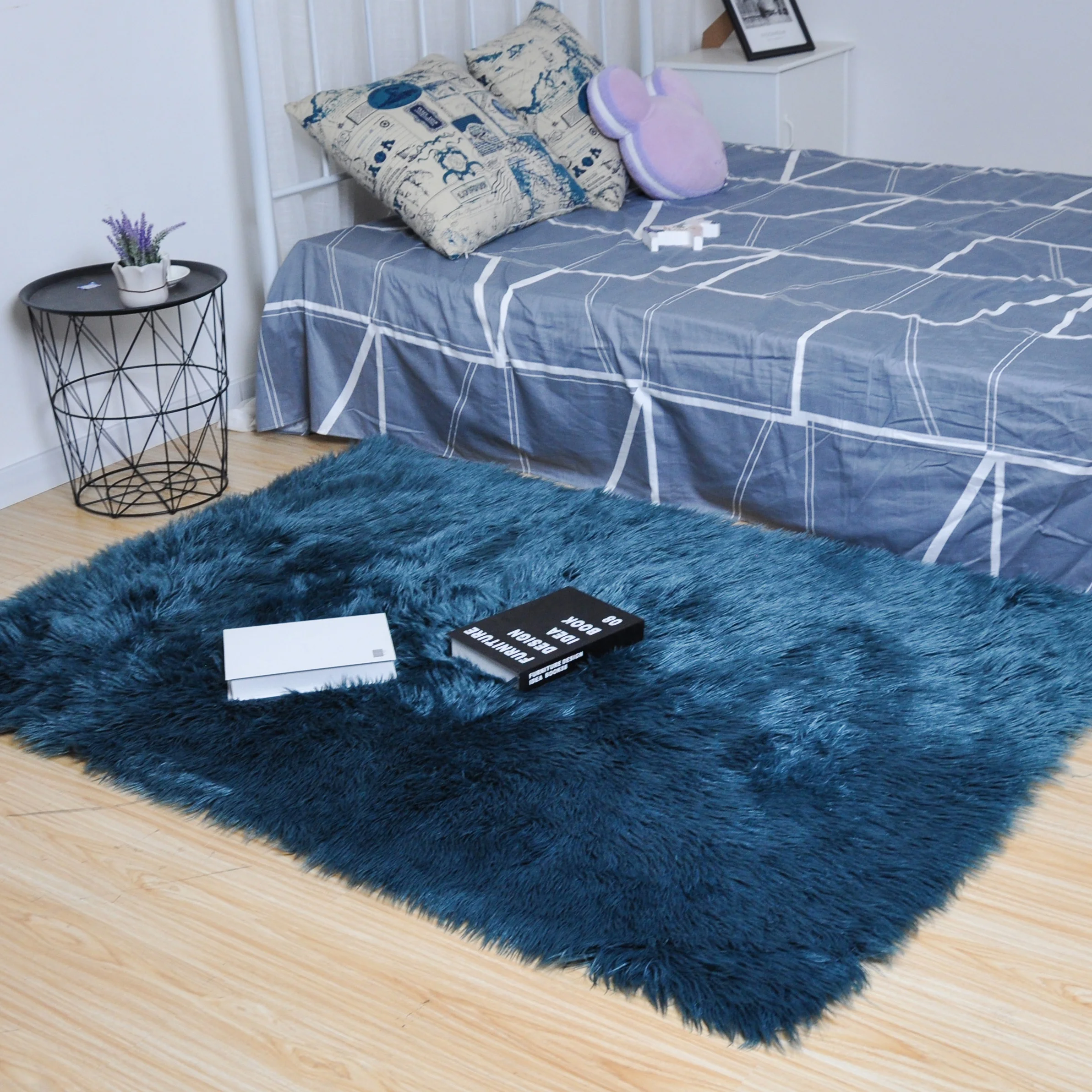 Large Super Soft Fluffy Sheepskin 2 TONE Faux Fur Rugs Carpet Mat Home Deep Pile 