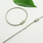 Silver Lock Chain Silver YIWANG Silver 150MM Screw Lock Key Chain Steel Wire