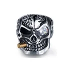Titanium Ring Personalized Ring Personality Titanium Steel Skeleton Finger Punk Style Skull Ring