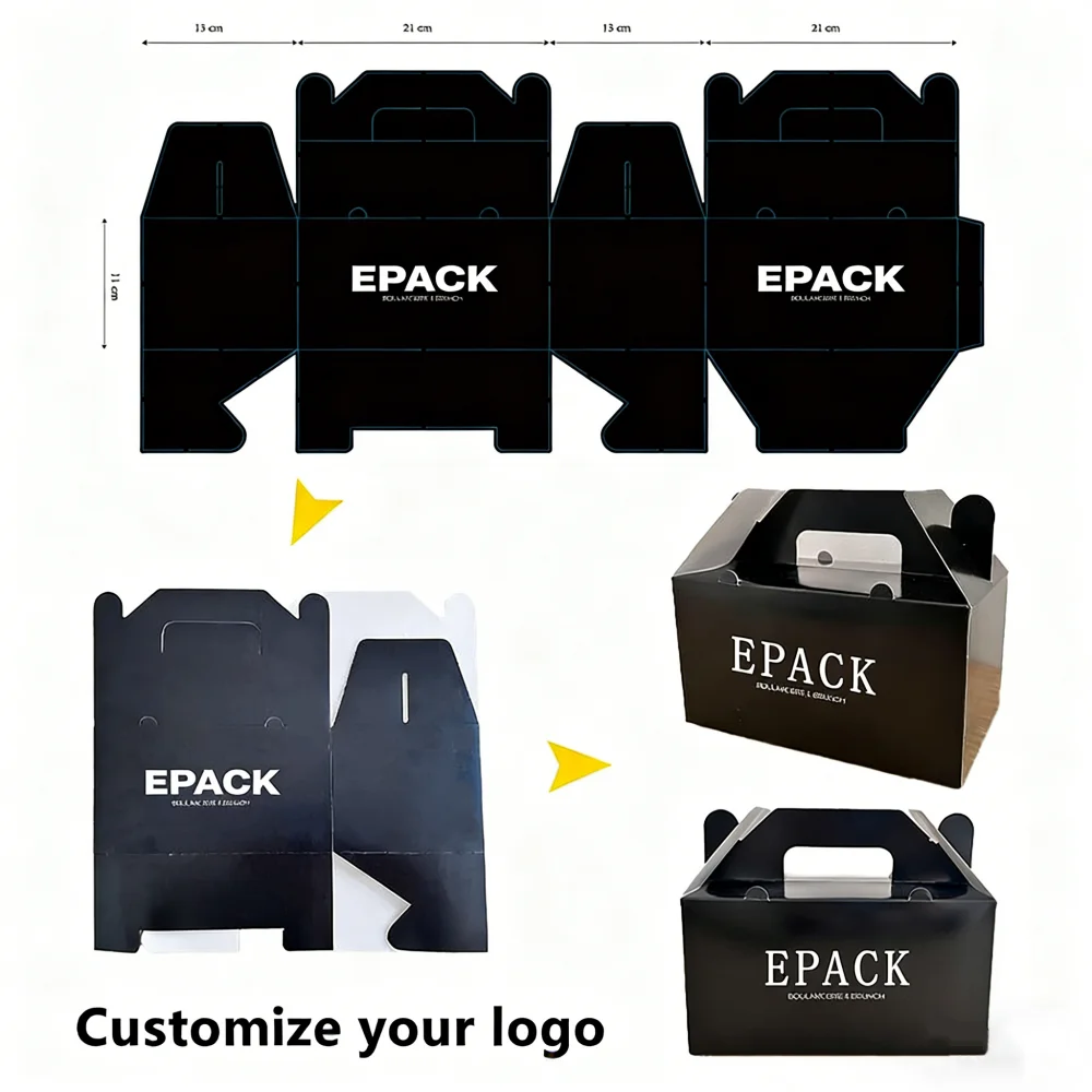 Vlastní logo Krabička na smažená kuřecí křidélka Rychlé občerstvení s sebou Jídlo na hamburger Hranolky na hamburgery Balicí krabice na smažené kuře pro váš vlastní produkt