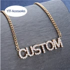 Jewelry Names Necklace Customised Jewelry Custom Gold Plated Name Necklace Full Diamond Name Letter Necklace