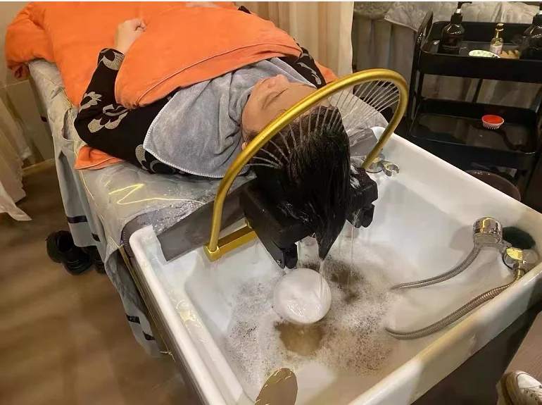 Professional Hair Washing Massage Chair Shampoo Bed Spa Head Water Therapy Shampoo Bed With