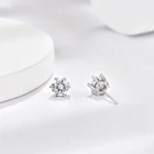 Factory Direct Sales Solid 925 Sterling Silver Stud Earrings With Zircon Stone