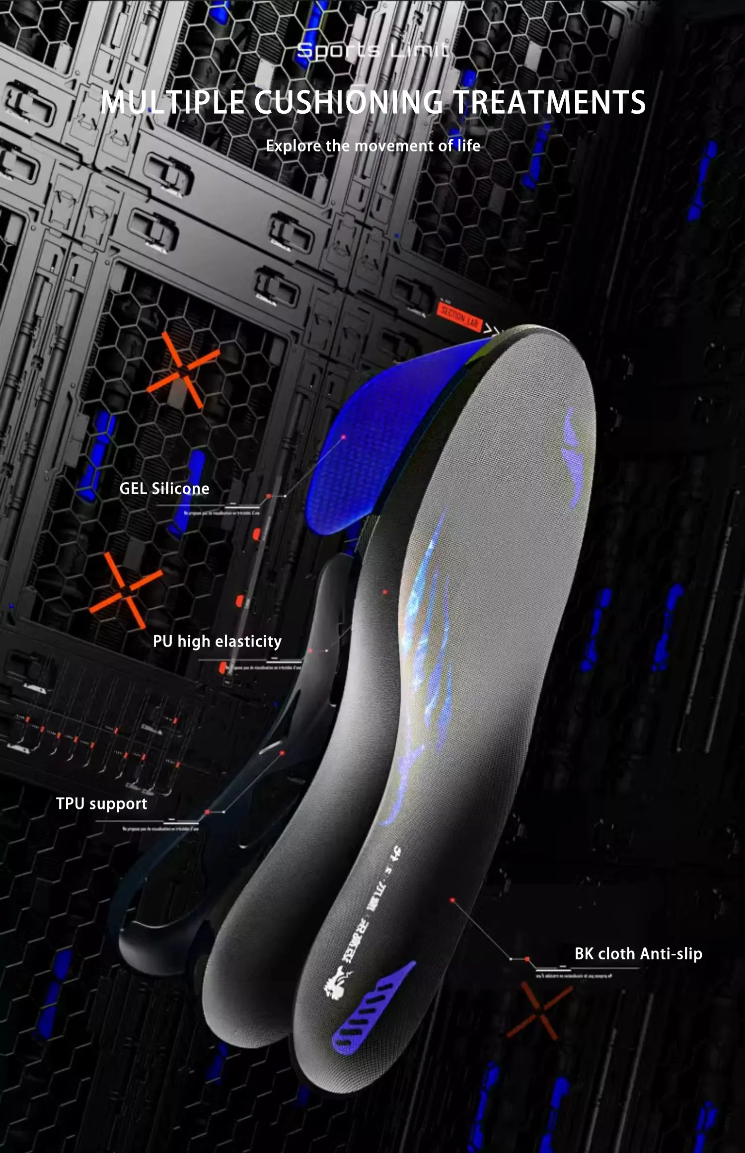 Badminton Sports Insoles with Torsion Control & TPU Arch Badminton Sports Insoles with Torsion Control & TPU Arch
