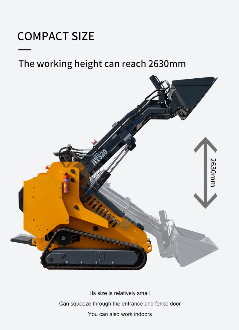 product small skid steer ht530 compact skid steer loader mini skid steer with attachment-11