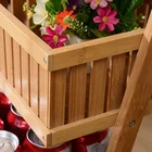 Plant Garden Flower Plant Stand Indoor Outdoor Garden Balcony Decoration Brown Bamboo Adjustable Flower Stand
