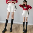 White Skirt Factory High Quality Ladies White Short Skirt College Style High Waist Casual Pleated Skirt