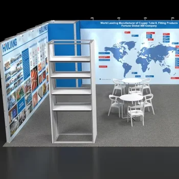 Sharewin Tradeshow Booth Fabric Double-Sided Light Box Stand With Storeroom Light Box Exhibition Booth