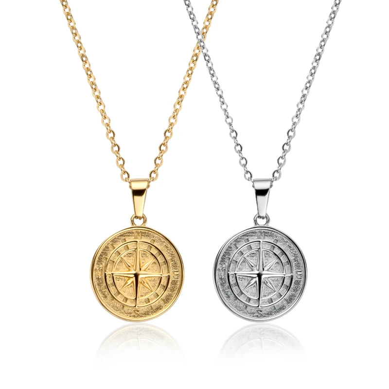 Twinkle Vintage Stainless Steel Compass Pendant Direction Compass